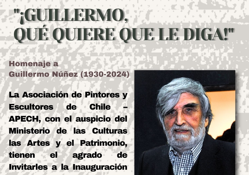 Afiche de Expo Colectiva "maestro que quiere que le diga" Homenaje a Guillermo Nuñez