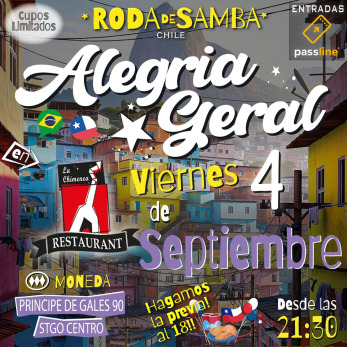 Afiche de RODA DE SAMBA...ESPERANDO EL 18