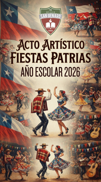Afiche de Acto Artístico Festas Patrias año escolar 2026