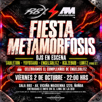 Afiche de METAMORFOSIS — Ciclo Música Electrónica Club AM