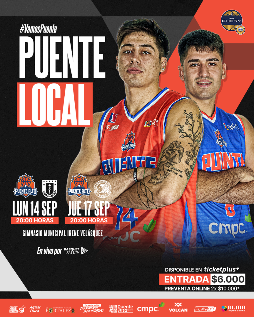 Afiche de M. Puente Alto vs UDEC / LNB / Liga CHERY by Cecinas Llanquihue / Semana 1 / Big 8