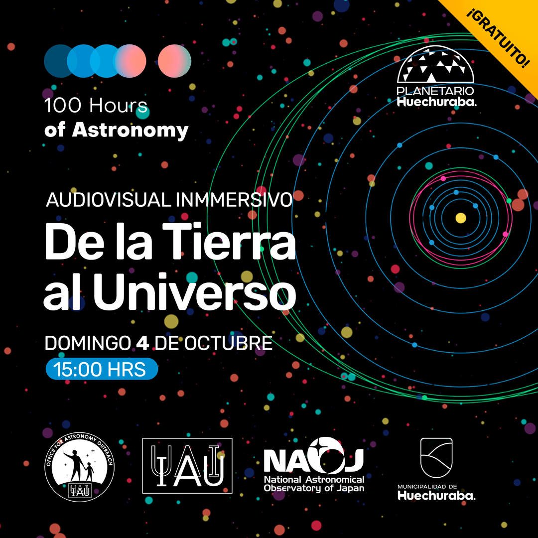 Afiche de 100 HORAS DE ASTRONOMÍA 2026: DE LA TIERRA AL UNIVERSO